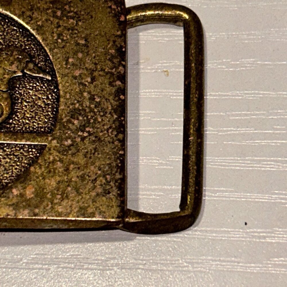 Solid Brass Duck Belt Buckle 1984 Steven H Knight Mallard Hunter 2" x 1-1/2" - Picture 3 of 6